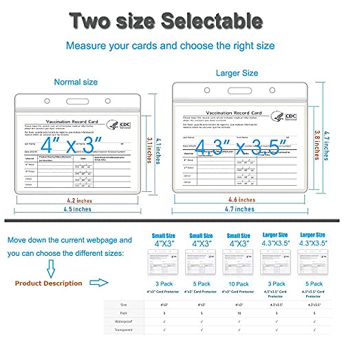 Vaccine Card Protector Waterproof CDC Vaccination Card Holder Clear 