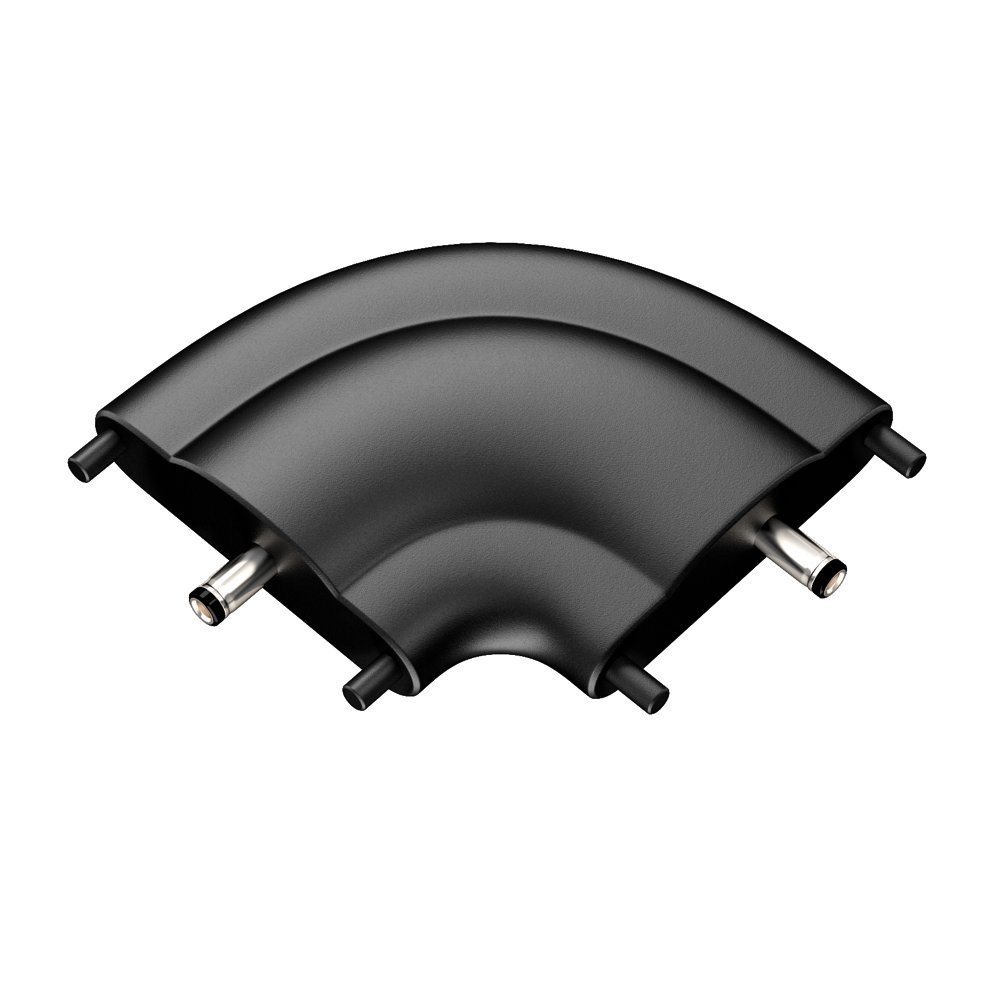 parlat 90° Connector for Our Flat SIRIS 24V Under-Cabinet luminaires, Black