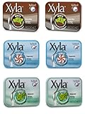 Xyla Brand Xylitol Mints 3 Flavor Variety Pack, 6 Tins