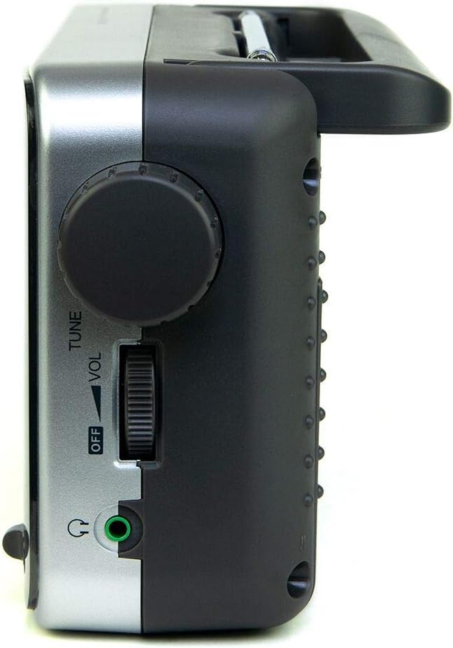 HDi Audio Home Portable Premium Retro AM/FM Analog Radio Player + Headphone Jack + Built in Speaker Rugged | Large Tuning Knob | Best Reception (Silver): Home Audio & Theater