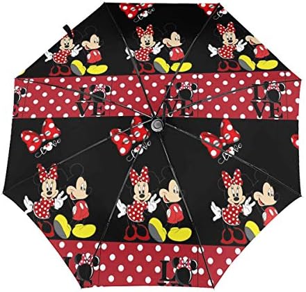 Windproof Travel Umbrella Mickey Mouse Compact Folding Umbrella Automatic Open/Close