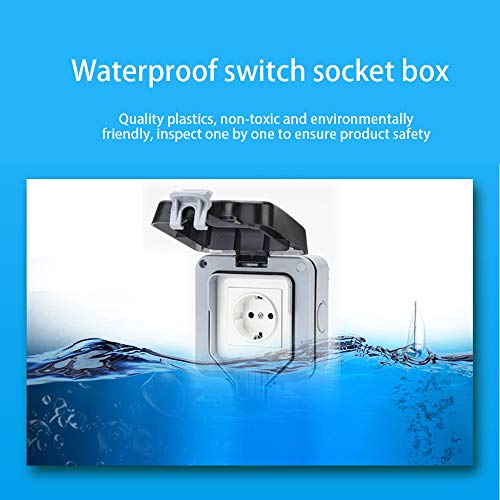 panthem Außensteckdose 1fach, Außenbereich Steckdose mit Klappdeckel, Aufputz IP66 Wasserdicht Aussensteckdose Garten… – Bild 5