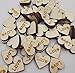 MW 100PCS Letters Wood Slices Heart Shaped DIY Wood Log Slices for DIY Crafts Wedding (Love)