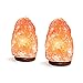 Amethya Natural Himalayan Salt Lamp, Hand Carved with Elegant Wood Base (Set of 2)