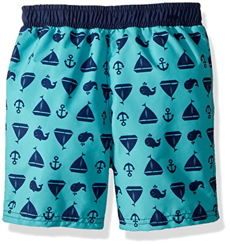 Baby Buns Toddler Boys' Two Piece Come Sail Away Rashguard Swimsuit Set, Multi, 2T