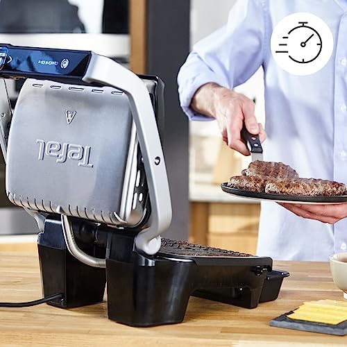 Optigrill Elite GC750D Grill parrilla eléctrica interior y exterior, sensor y 12 programas automáticos, sellado rápido, apto para lavavajillas, antiadherente, función sandwichera