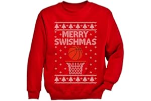 Tstars Merry Swishmas Long Sleeve Shirt Kids Basketball Ugly Christmas Sweater Style