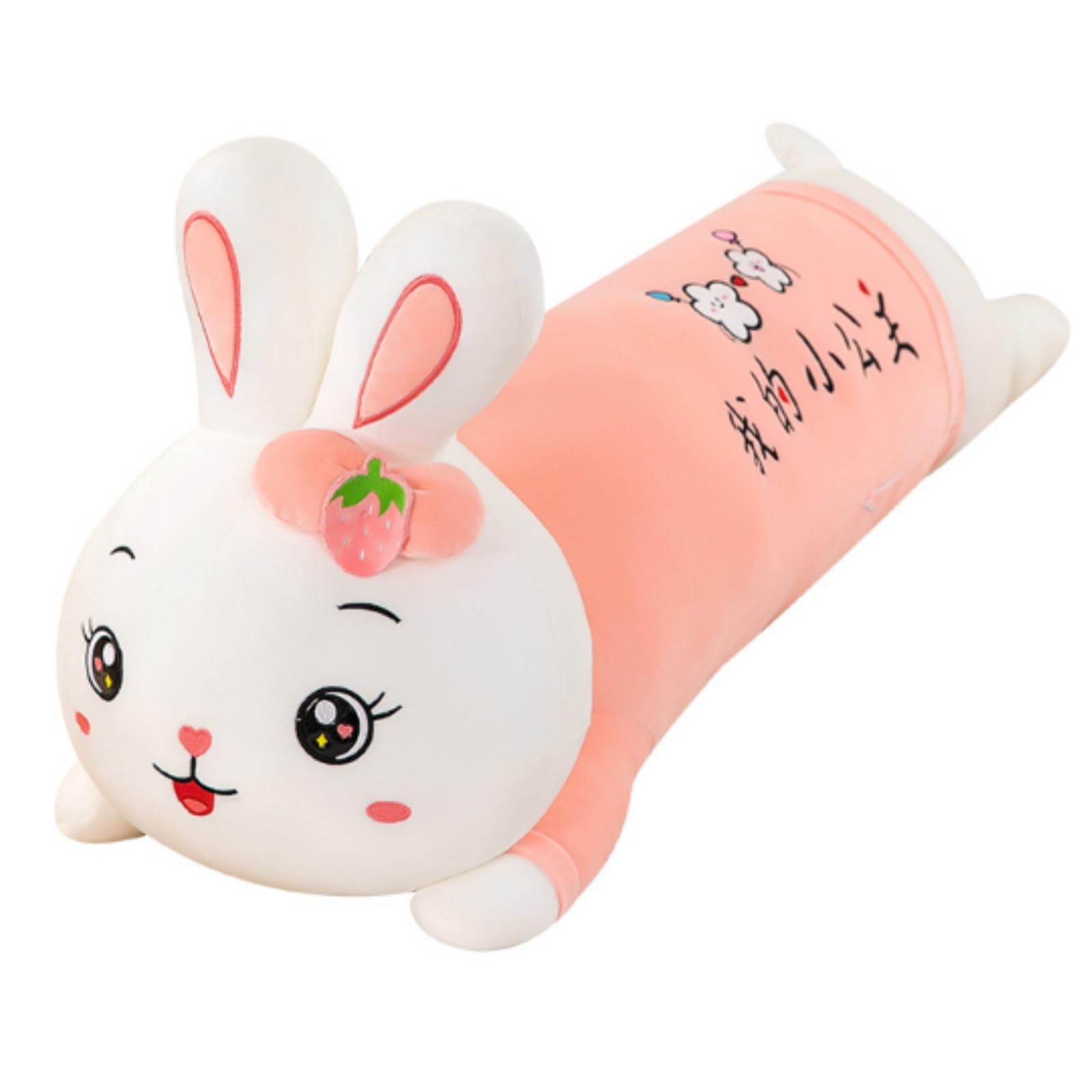 OUKEYI Rabbit Plush Pillow,27“/70cm Long Pink bunny Rabbit Stuffed Animal, Plush Long Body Pillow Gift for Kids Adults