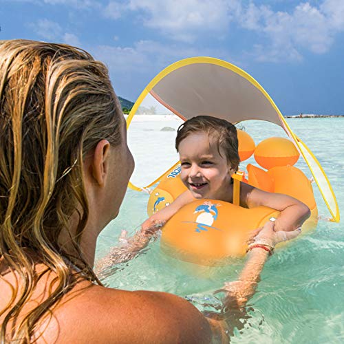 swimschool baby splash mat with removable canopy and backrest