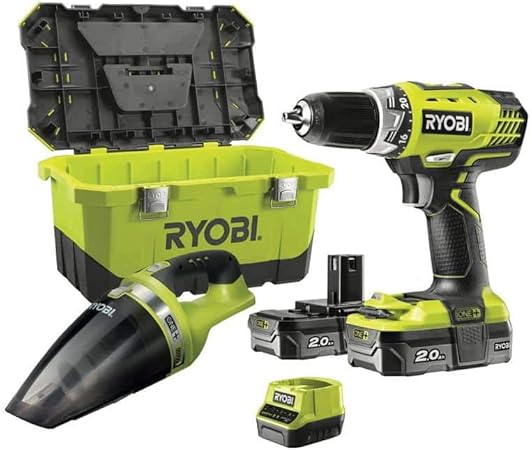 Pack Perceuse Visseuse Ryobi 18v Oneplus Rcd18 220 Aspirateur D Atelier Ryobi Chv182m 2 Batteries Lithiumplus 18v 2 0ah 1 Chargeur Rapide Rcd18 220vt Amazon Fr Bricolage