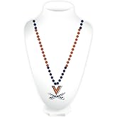 Rico Industries NCAA Virginia Cavaliers Beads W/Medallion Bead with Medallion Necklace - Great Game DayAccessory 3" x 24"
