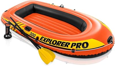 Intex Explorer Pro Inflatable Boat 3 Person with Paddles and Pump 244 x 117 x