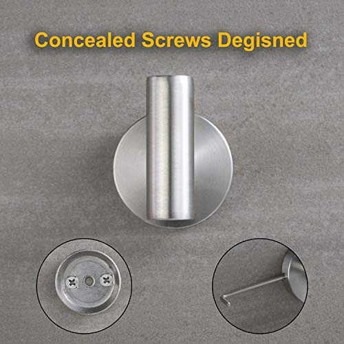 Nolimas 3-Pieces Set 12 inch Brushed Nickel Bathroom Hardware SUS304 Stainless Steel Round Wall Mounted - Includes 12" Hand Towel Bar,Toilet Paper Holder, Robe Towel Hooks,Bathroom Accessories Kit