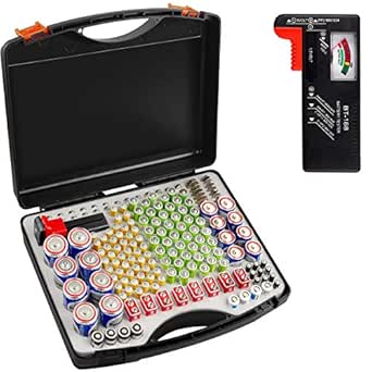 Organizador de batería con probador de batería, 166 pilas ...