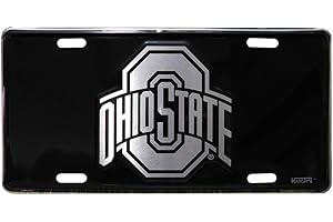 TRADE WINDS Ohio State University Black 6"x12" Aluminum License Plate - Officially Licensed