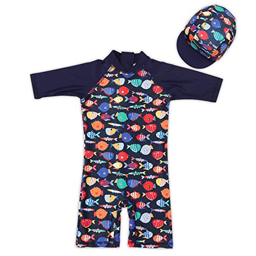 Baby Toddler Boys Shark Swimsuit Short Sleeve Bathing Suit-One Piece Swimwear Infant Toddler Sunsuits for Baby Boys with UPF 50+ Sun Protection - Thumbnail 7