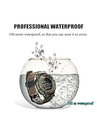 Reloj inteligente Bluetooth 4.0 impermeable para iPhone ios6.0 y Android version4.3 above sistema Mobilephone App, verde militar (army green camouflage)