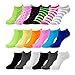 HOT FEET 6, 18 Pack - No Show Socks for Women, Thin Low Cut Ankle Socks for Teens and Girls, Athletic Socks - Size 4-10, Stripes/Dots/Solid