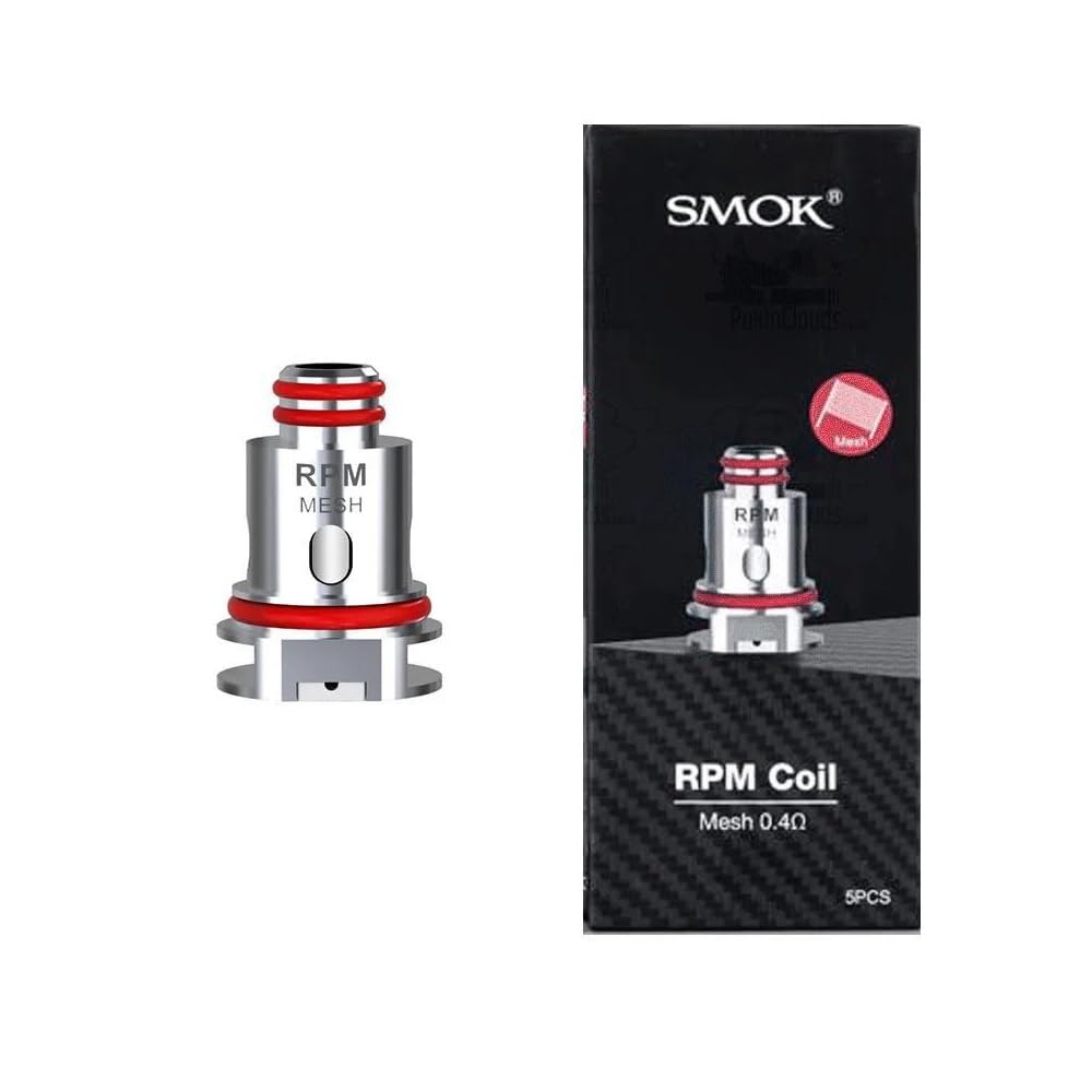 SMOK RPM Mesh 0.4 Ohm Replacement Coils – Pack of 5, Rich Flavor & Dense Clouds, Best at 25W DTL Vaping, Compatible with RPM 40, RPM 80, Nord 2/4/50W (RPM Pod), IPX 80, Scar P3/P5, No Nicotine