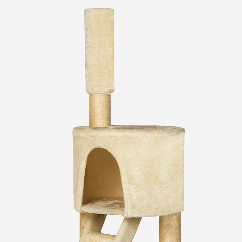 Yaheetech Huge Cat Tree Furniture Adjustable Height 92-106inch Beige