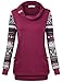 Faddare Women's Comfy Geometrical Print Long Sleeve Cowl Neck Pullover Sweatshirts Tops