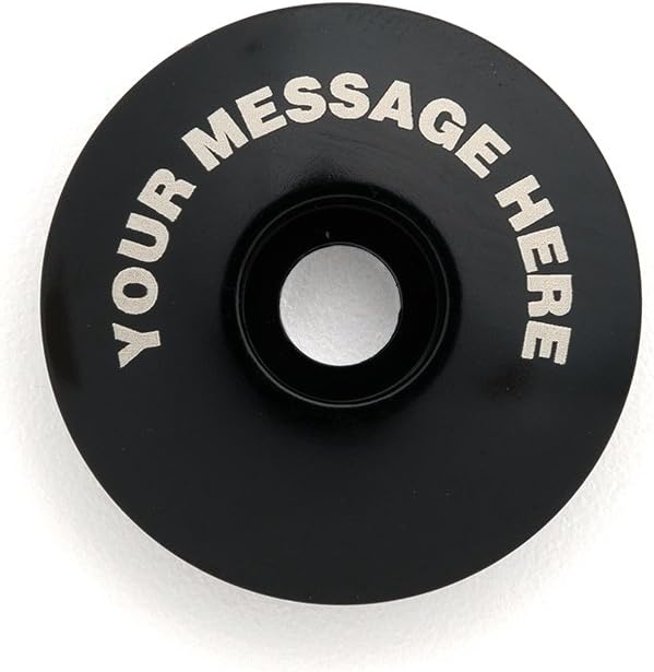 Customizable Your Message Here 1 1/8" Bicycle Headset Cap Black