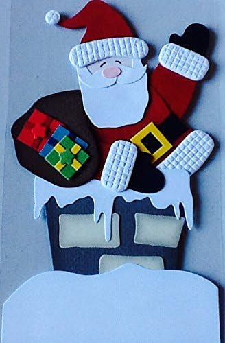 Paper Bliss ~ Decorative Layered Dimensional Santa Claus Sticker ~ "Down the Chimney"