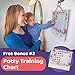Potty Training Seat Unisex Toddler Toilet - Foldable Adjustable Ladder Non-Slip Step w/Safety Handles - Fits Toilets 14-16.1” High. Bonuses: Soft Cushion Seat - Potty Training Chart - Age 2-8 - Green