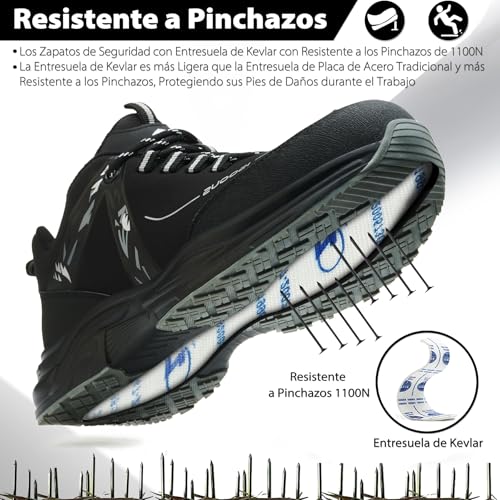 Safety Shoes Men Women Safety Sneakers Comfortable Lightweight Work Shoes Breathable with Steel Toe