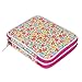 Teamoy Crochet Hook Case, Organizer Zipper Bag with Web Pockets for Various Crochet Needles and Knitting Accessories, Well Made, Small Volume and Easy to Carry, Flowers Pink(No Accessories Included)