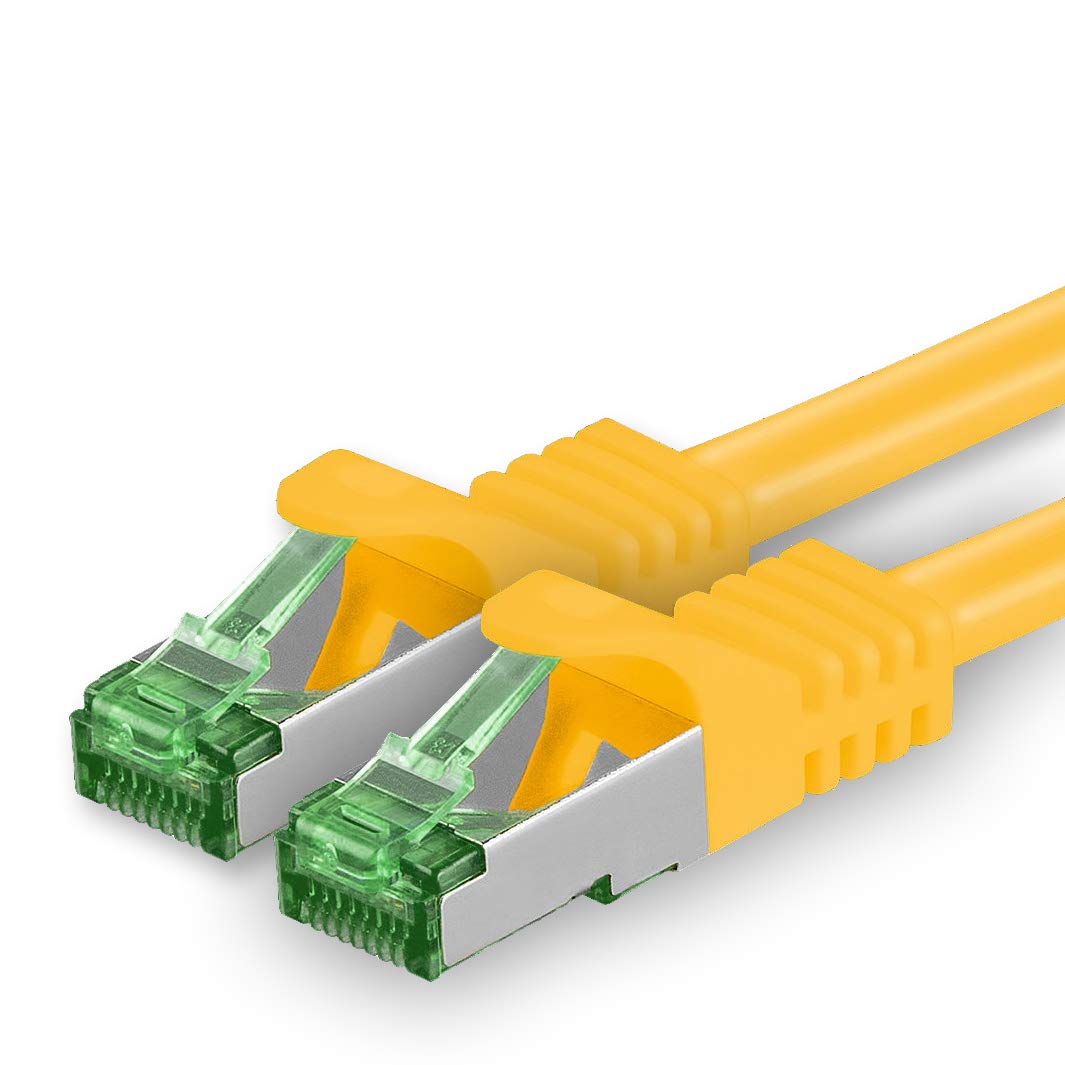 1aTTack.de 3 M Cat.7 Network Cable 1 Piece Cat7 Patch Cable Lan Cable Ethernet RJ45 10 Gbit/s (All Internet Speeds) Yellow 3 Meters