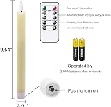 Eldnacele LED Taper Candles Flickering Real Wax Remote Timer Battery Operated view 6