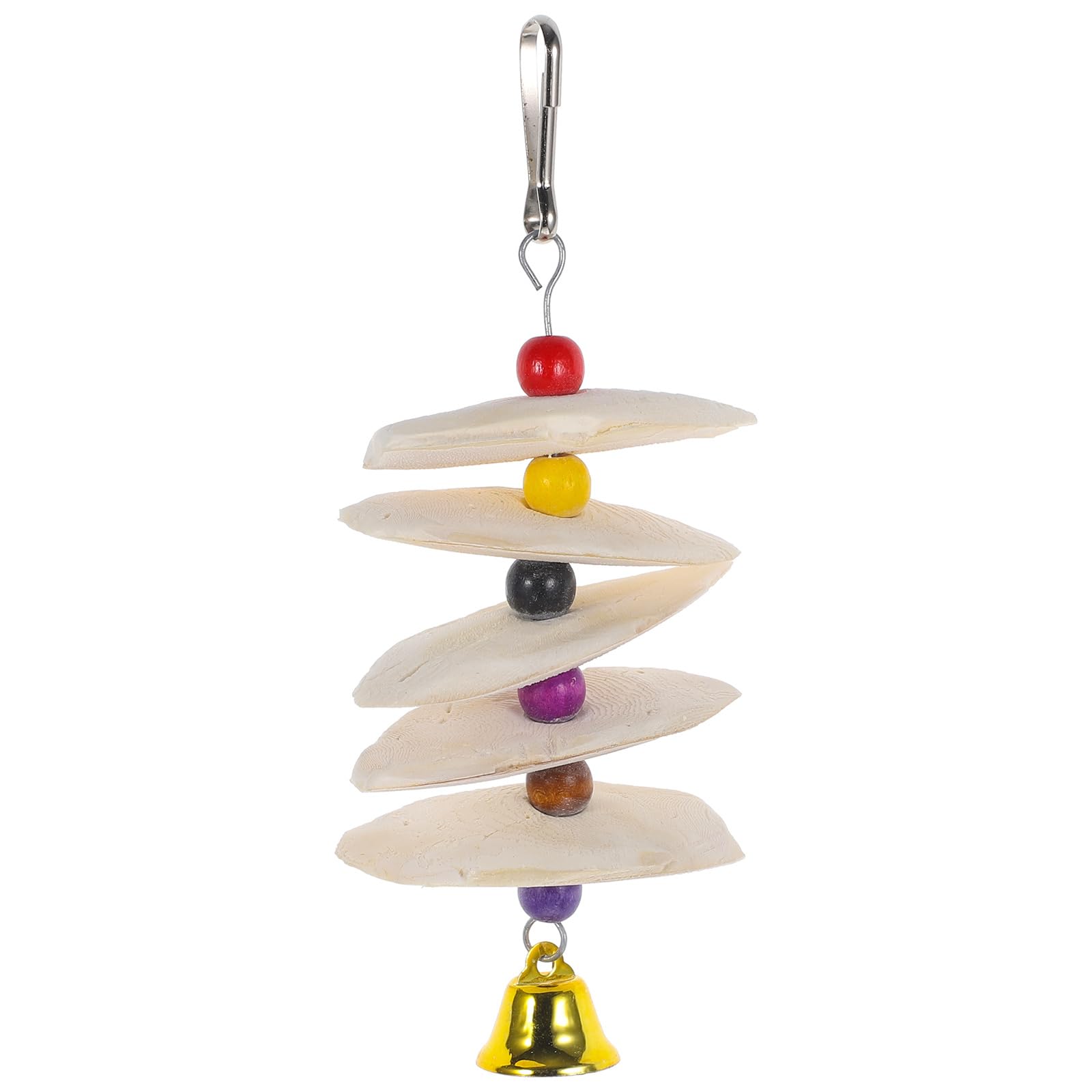 iplusmile Parrots Chew Toys, Natural Chew Toy with Hanging Hook and Bell- Healthy Chewing Cuddle Bone for Parakeets Birds Cockatiel Toys Foraging