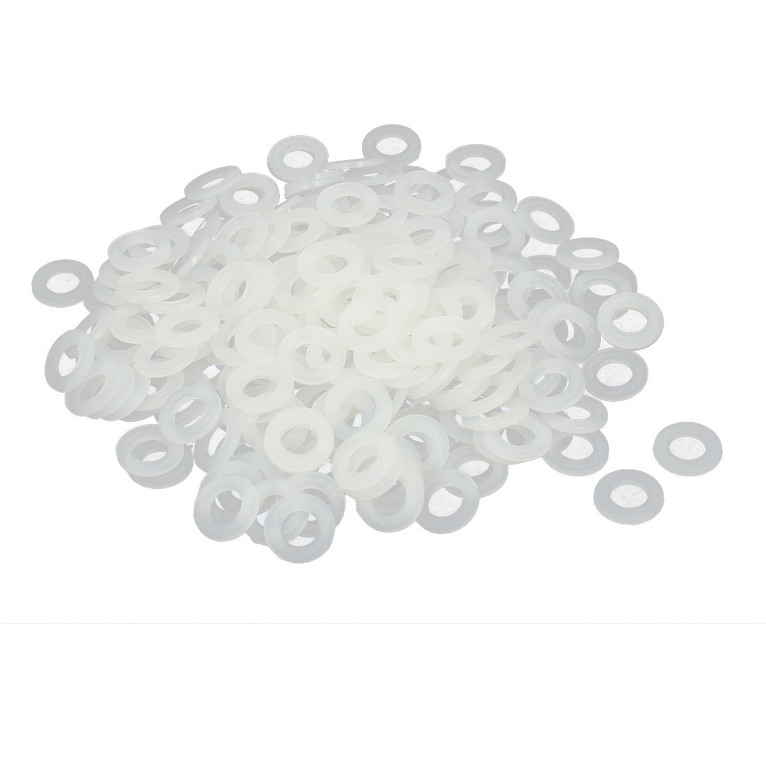 Sourcingmap M6 x 12mm x 1.2mm Nylon Flat Insulating Washers Gaskets Spacers Fastener for Faucet Pipe Water Hose Grey White 300PCS