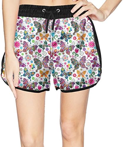 Eoyles Butterfly Wings Summer Beachwear Quick Dry Shorts for Beach for Women Surfing Shorts Shorts