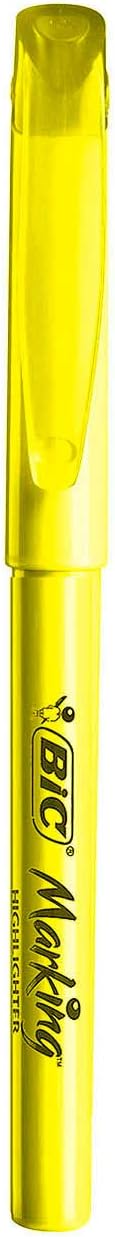 BIC Brite Liner Highlighter, Chisel Tip, Yellow, 12-Count, For Broad Highlighting or Fine Underlining : Yellow Markers : Office Products