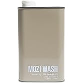 Mozi Wash Laundry Detergent Liquid, Cozy Cashmere- Amber & Floral, 50+ Loads, Concentrated, Non toxic, Plant Based Enzyme Cleaners, Long Lasting Luxury Clean, 32 oz Recyclable Bottle