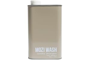 Mozi Wash Laundry Detergent Liquid, Cozy Cashmere- Amber & Floral, 50+ Loads, Concentrated, Non toxic, Plant Based Enzyme Cleaners, Long Lasting Luxury Clean, 32 oz Recyclable Bottle