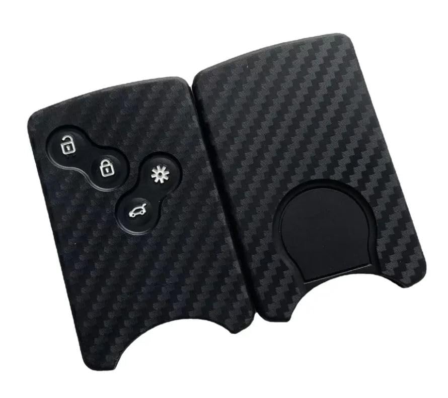 StyleC Remote car key cover compatible with Renault (Carbone)