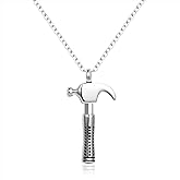 MiiFort Hammer Tool Urn Necklaces for Ashes Cremation Jewelry Keepsake for Adult Women Men Human Family Loved One