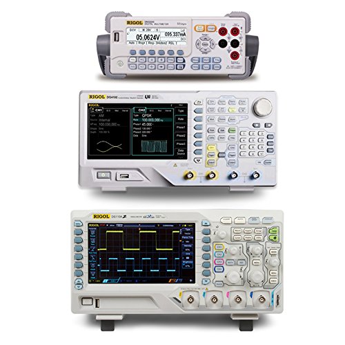 Four-channel Digital Oscilloscope RIGOL DS1104Z + Bench Type Digital Multimeter RIGOL DM3058E + Dual-channel Arbitrary Waveform / Function Generator RIGOL DG4102 proffessional set Developement and Testing
