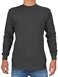 Men's Heavy Weight Waffle Pattern Thermal Shirt (Charcoal, Medium)
