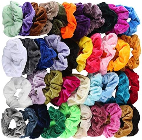 GATOOKO- Pack of 45 Hair Scrunchies Hair Scrunchies Velvet Elastics Hair Bands Hair Ties Ropes Scrunchie For Women Girls Hair Accessories (40 pcs)