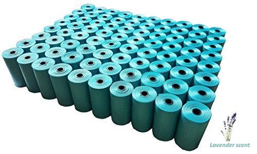 Poop Bags- 1600 Dog Pickup Bags, 80 Basic Refill Rolls, Easy Handling Pet Waste Disposal Bags, Lavender-Scented