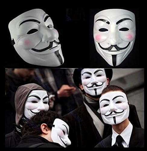 Boolavard Hackers Mask White V for Vendetta Halloween Face Mask Costume Cosplay Party - Image 3