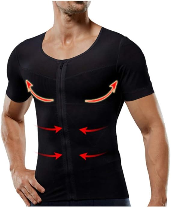 Männer Body Shaper TShirt Abnehmen Tops Männer Chest Shaper Bauch Körperhaltung Korrektor T