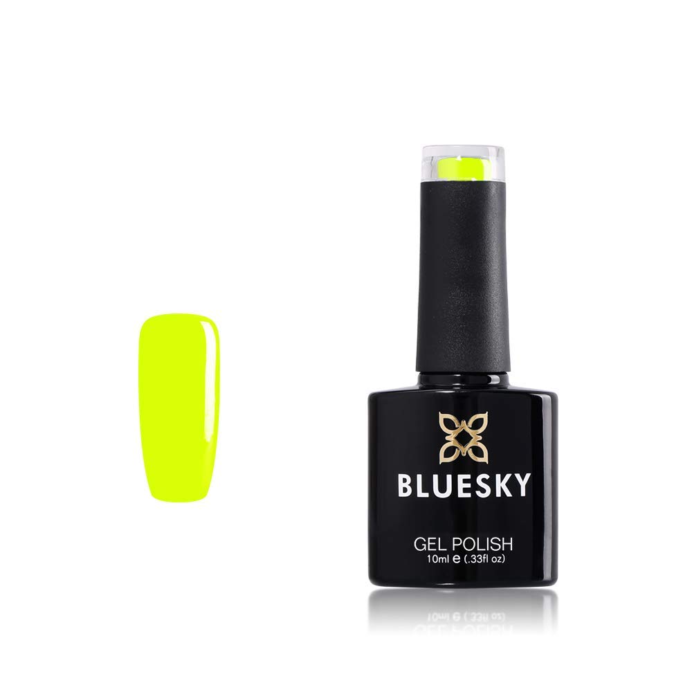 Bluesky Gel Nail Polish, Yellow Tastic Neon08, Bright, Lemon, Neon,Yellow Long Lasting, Chip Resistant, 10 ml (Requires Drying Under UV LED Lamp)