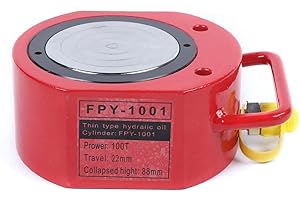 LIECARYAM Hydraulic Lifting Cylinders 100 Tons, 16mm Stroke Hydraulic Cylinder Jack Pancake Cylinder Ram Lifting 200cc Stroke Ram Low Profile Flat Lift Cylinder