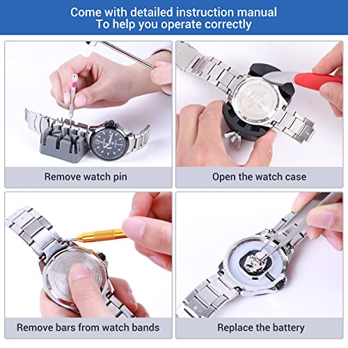 Watch Repair Kit, Ohuhu 192 PCS UPGRADED Heavy Duty Watch Link Removal Battery Replacement Band