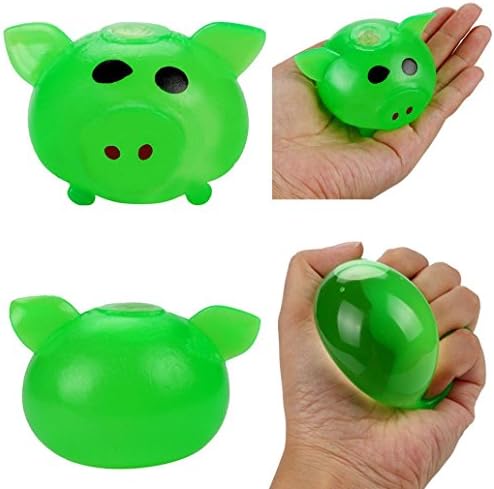 Creazy1Pc Anti-stress Splat Ball Vent Toy Smash Various Styles Pig Toys Delightful (Green)